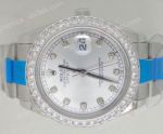 BP Factory Rolex Datejust II 41mm Watch w Diamond-set Bezel Silver Face